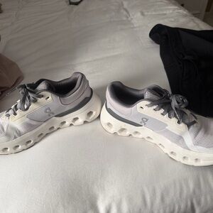 On Running Cloud Sneakers in White and Gray